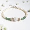 Aventurine, crystal and freshwater pearl bracelet 
