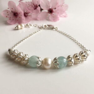 Blue bridal bracelet