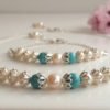 Pearl and Turquoise Necklace and Bracelet | Me Me Jewellery