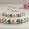 Pearl and Turquoise Necklace and Bracelet | Me Me Jewellery