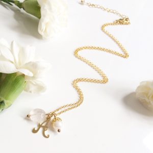 Gold initial necklace | Me Me Jewellery