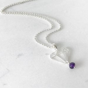 February - Amethyst and Daimond Necklace | By Me Me Jewellery