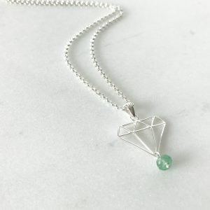 May - Emerald and Diamond Necklace | By Me Me Jewellery