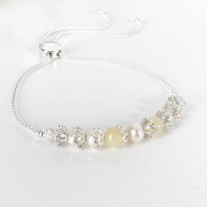 Pearl and Silver Slider Bracelet | By Me Me Jewellery
