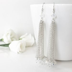 Crystal Tassel earrings | By Me Me Jewellery