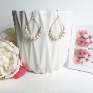 Freshwater Pearl Earrings in Loop Design | By Me Me Jewellery