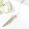 Feather Necklace with Vintage Rose | By Me Me Jewellery