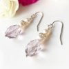 Pink Amethyst and Pearl Earrings | By Me Me Jewellery