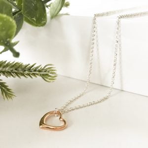 Rose Gold Heart Necklace | Me Me Jewellery
