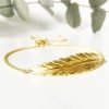 Yellow Gold Feather Bracelet | Me Me Jewellery