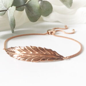 Rose Gold Feather Bracelet | Me Me Jewellery