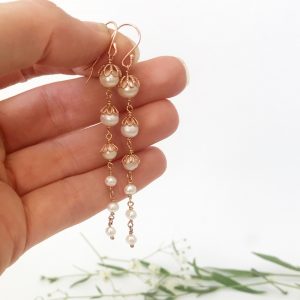 Rose gold bridal earrings | Me Me Jewellery