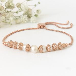 Freshwater pearl and rose gold bracelet | Me Me Jewellery