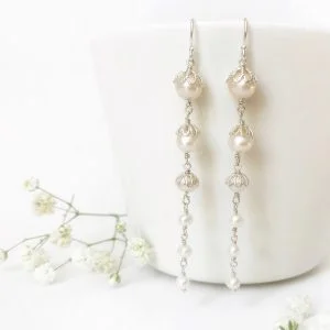 Sterling silver bridal earrings | Me Me Jewellery