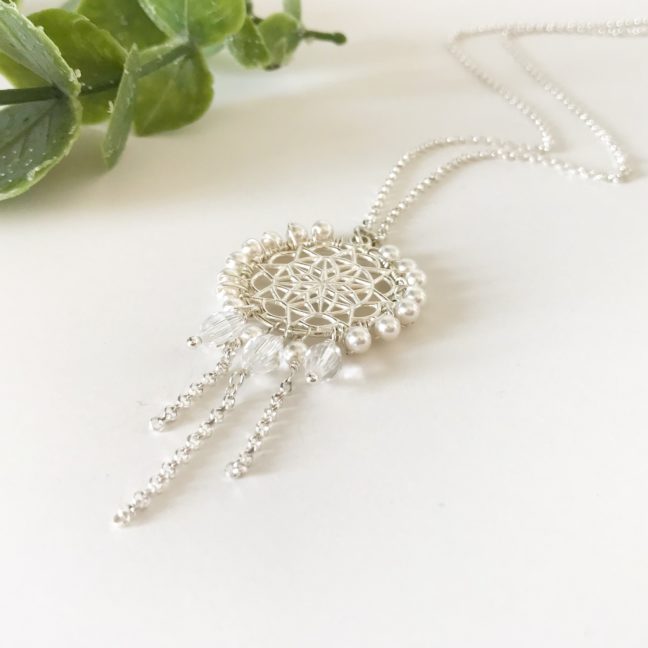 Dream Catcher Necklace with Swarovski Crystals