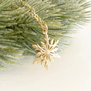 Gold Snowflake Necklace | Me Me Jewellery