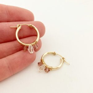 Gold Hoops with Crystals | Me Me Jewellery