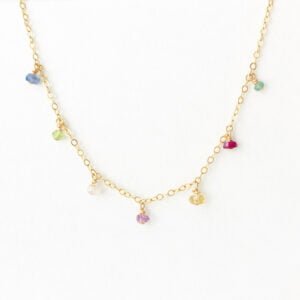 Multi Gemstone Gold Necklace | Me Me Jewellery
