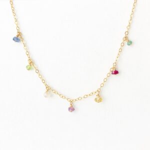 Multi Gemstone Gold Necklace | Me Me Jewellery