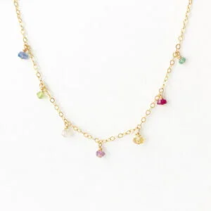 Multi Gemstone Gold Necklace | Me Me Jewellery