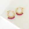Mini Gold Hoops with Ruby | Me Me Jewellery