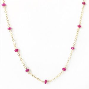 Spaced Ruby and Gold Necklace | Me Me Jewellery