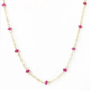 Spaced Ruby and Gold Necklace | Me Me Jewellery