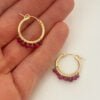 Ruby Hoop Earrings | Me Me Jewellery