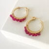 Gold and Ruby Hoop Earrings | Me Me Jewellery