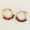 Gold and Ruby Hoop Earrings | Me Me Jewellery