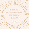 Earrings are non refundable | Me Me Jewellery