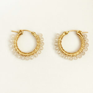 Clear Quartz Hoop Earrings | Me Me Jewellery