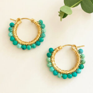 Turquoise Hoop Earrings | Me Me Jewellery