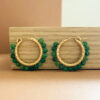 Emerald Hoop Earrings in Gold | Me Me Jewellery
