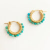 Mini Turquoise Hoop Earrings in Gold | Me Me Jewellery