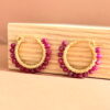 Ruby Hoop Earrings in Gold | Me Me Jewellery
