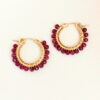 Ruby and Gold Hoop Earrings | Me Me Jewellery