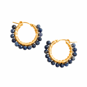 Sapphire Hoop Earrings in Gold | Me Me Jewellery
