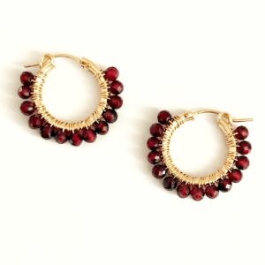 Garnet Hoop Earrings | Me Me Jewellery