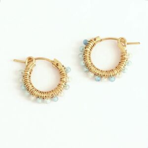 Mini Aquamarine Hoop Earrings | Me Me Jewellery