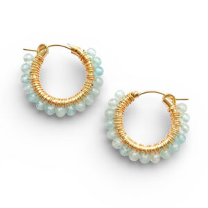 Aquamarine Hoop Earrings | Me Me Jewellery