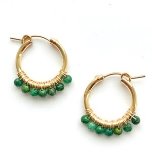 Emerald Hoops | Me Me Jewellery