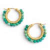 Turquoise Hoop Earrings in gold Me Me Jewellery