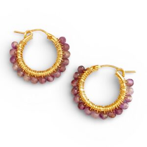 Amethyst Hoop Earrings | Me Me Jewellery