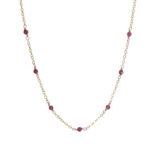 Spaced Ruby and Gold Necklace | Me Me Jewellery
